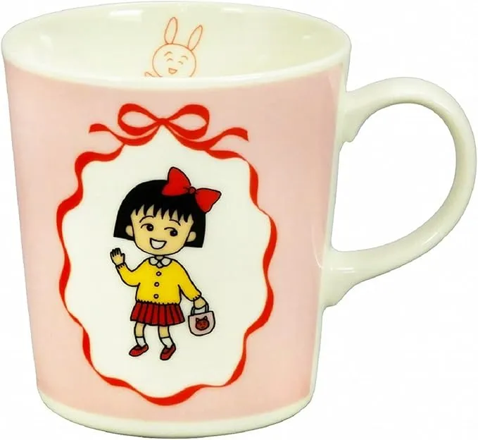 山加商店 Chibi Maruko-chan CM31-11 Mug, Approx. 10.1 fl oz (300 ml), 35th Anniversary, Pink, Made in Japan
